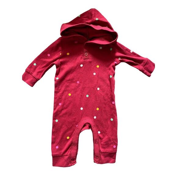 Old Navy 0-3m Red One Piece With Hood - Picture 1 of 1